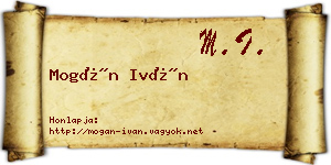 Mogán Iván névjegykártya